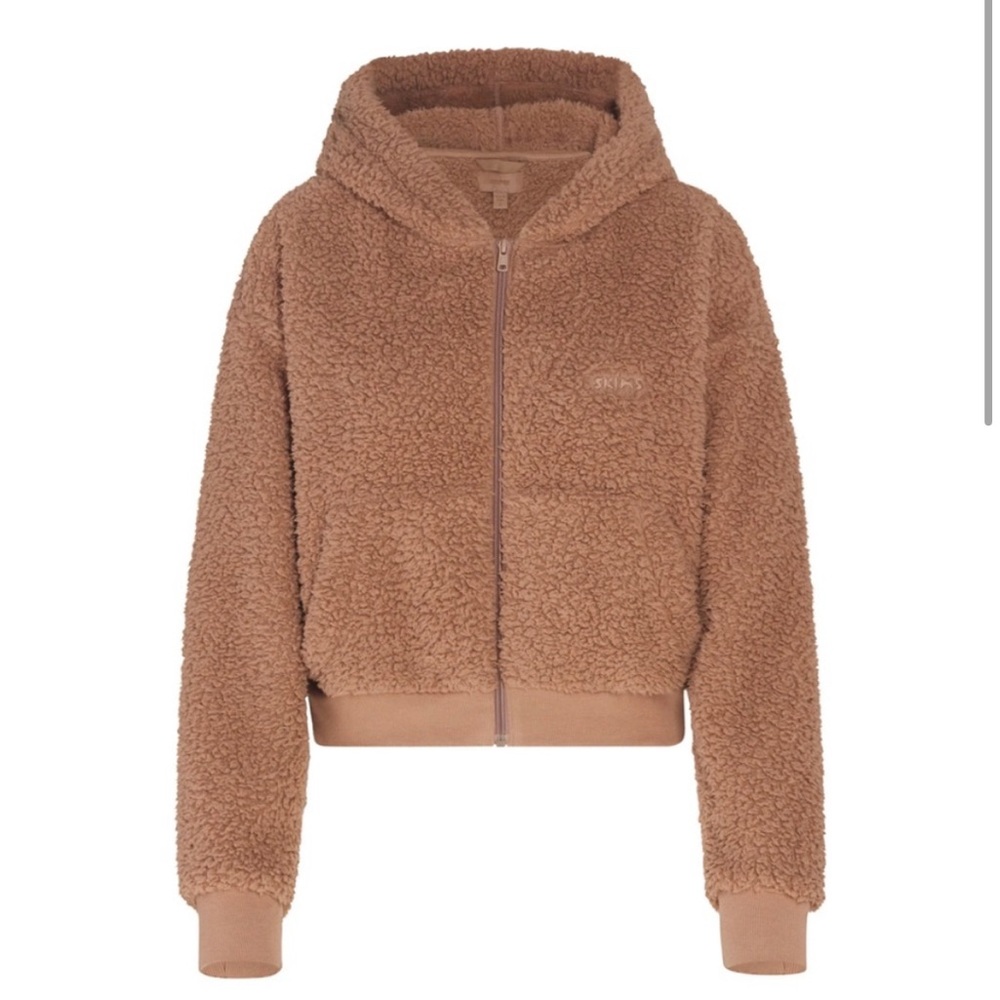 Skims TEDDY ZIP UP HOODIE & TEDDY TRACK PANT in TIGERS EYE